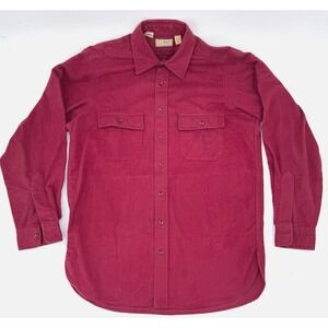 Vintage L.L.Bean Shirt Mens Tall 16 Red Chamois‎ Cloth Long Sleeve Made USA 90s